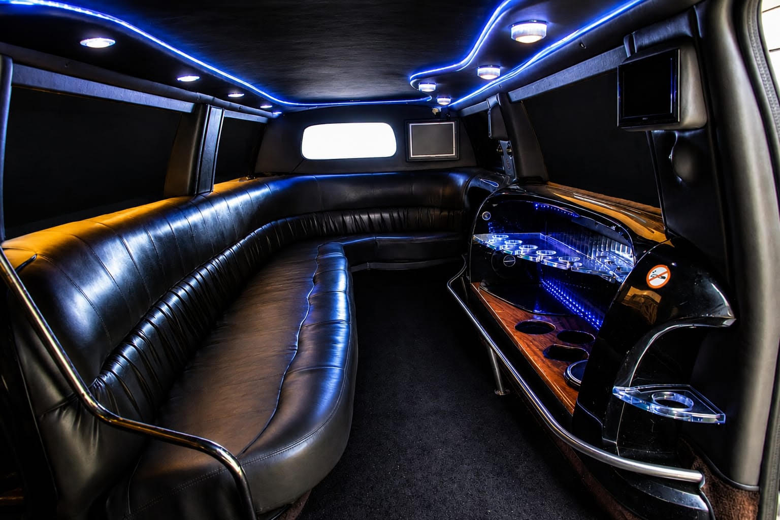 The club limousine interior at PDI Birmingham