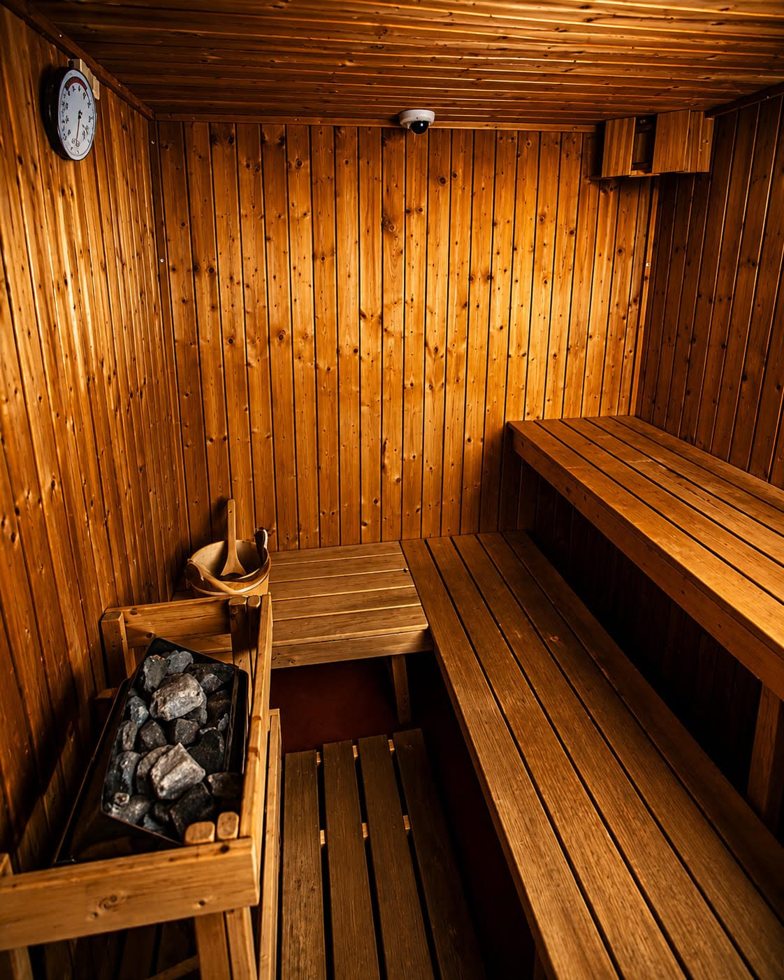 The wooden sauna at PDI Birmingham